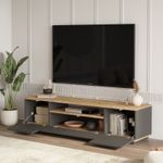 Casa si Gradina - Mobilier - Comode si corpuri - Comode - Comoda tv, Hanah Home, pal melaminat, pin atlantic si antracit, 180x44.5x44.6 cm - Infinity.ro