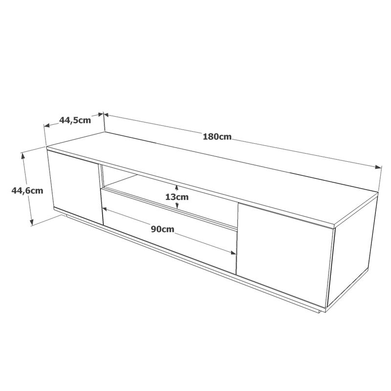 Casa si Gradina - Mobilier - Comode si corpuri - Comode - Comoda tv, Hanah Home, pal melaminat, pin atlantic si antracit, 180x44.5x44.6 cm - Infinity.ro
