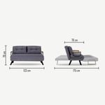 Casa si Gradina - Mobilier - Canapele si coltare - Canapele - Canapea extensibila, Hanah Home, metal, gri, 175x133 cm - Infinity.ro