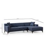 Casa si Gradina - Mobilier - Canapele si coltare - Coltare - Coltar, Hanah Home, lemn de fag, albastru, 145x250x87 cm - Infinity.ro