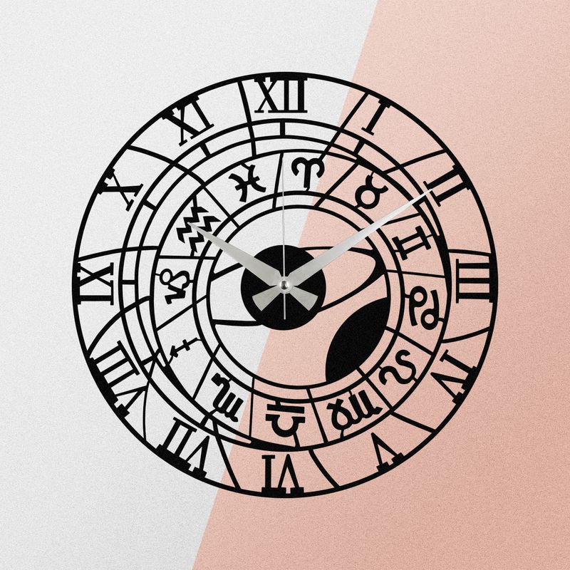 Casa si Gradina - Decoratiuni - Ceasuri - Ceas de perete decorativ, Wallxpert, metal, negru, 48x48 cm, 279ENZ1425 - Infinity.ro