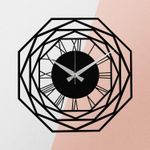 Casa si Gradina - Decoratiuni - Ceasuri - Ceas de perete decorativ, Wallxpert, metal, negru, 48x48 cm, 279ENZ1412 - Infinity.ro