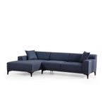 Casa si Gradina - Mobilier - Canapele si coltare - Coltare - Coltar, Hanah Home, lemn fag si pal, albastru, 145x250x77 cm - Infinity.ro