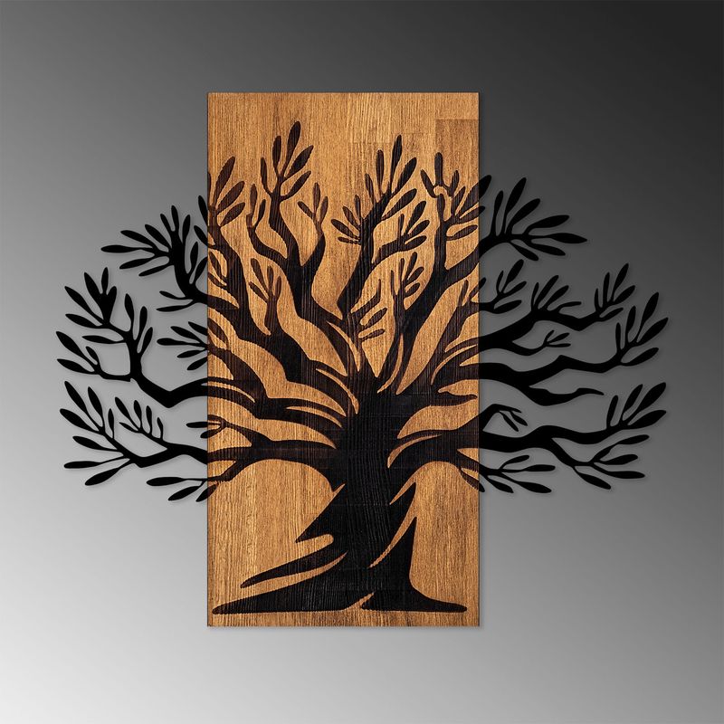 Casa si Gradina - Decoratiuni - Decoratiuni perete - Accesoriu decorativ de perete, Wallxpert, lemn si metal, nuc si negru, 67x58x3 cm - Infinity.ro