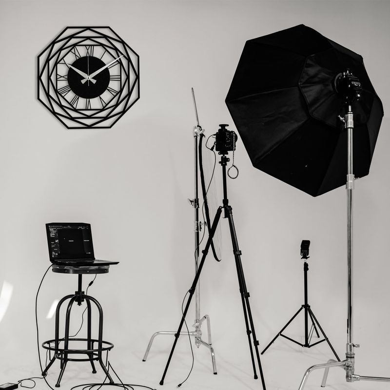 Casa si Gradina - Decoratiuni - Ceasuri - Ceas de perete decorativ, Wallxpert, metal, negru, 48x48 cm, 279ENZ1412 - Infinity.ro