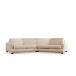 Casa si Gradina - Mobilier - Canapele si coltare - Coltare - Coltar, Hanah Home, lemn fag si pal, bej, 330x105x90 cm - Infinity.ro