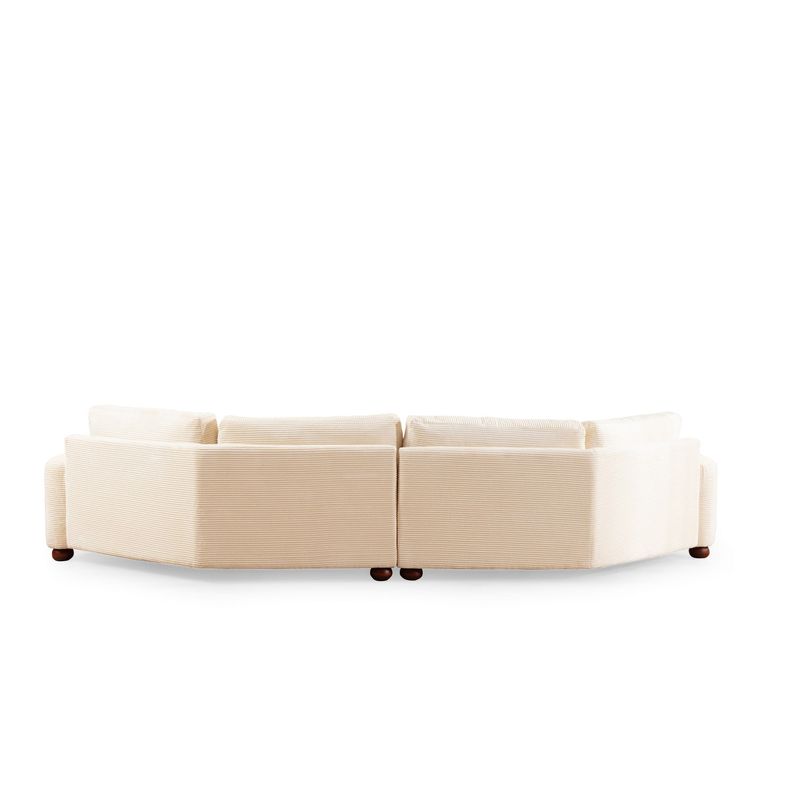 Casa si Gradina - Mobilier - Canapele si coltare - Coltare - Coltar, Hanah Home, lemn fag si pal, bej, 330x105x90 cm - Infinity.ro