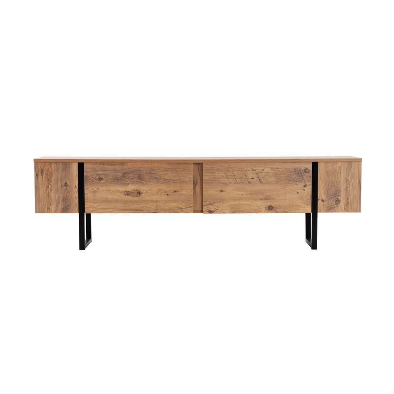 Casa si Gradina - Mobilier - Comode si corpuri - Comode - Comoda tv, Hanah Home, pal melaminat, pin atlantic si negru, 180x45x30 cm - Infinity.ro