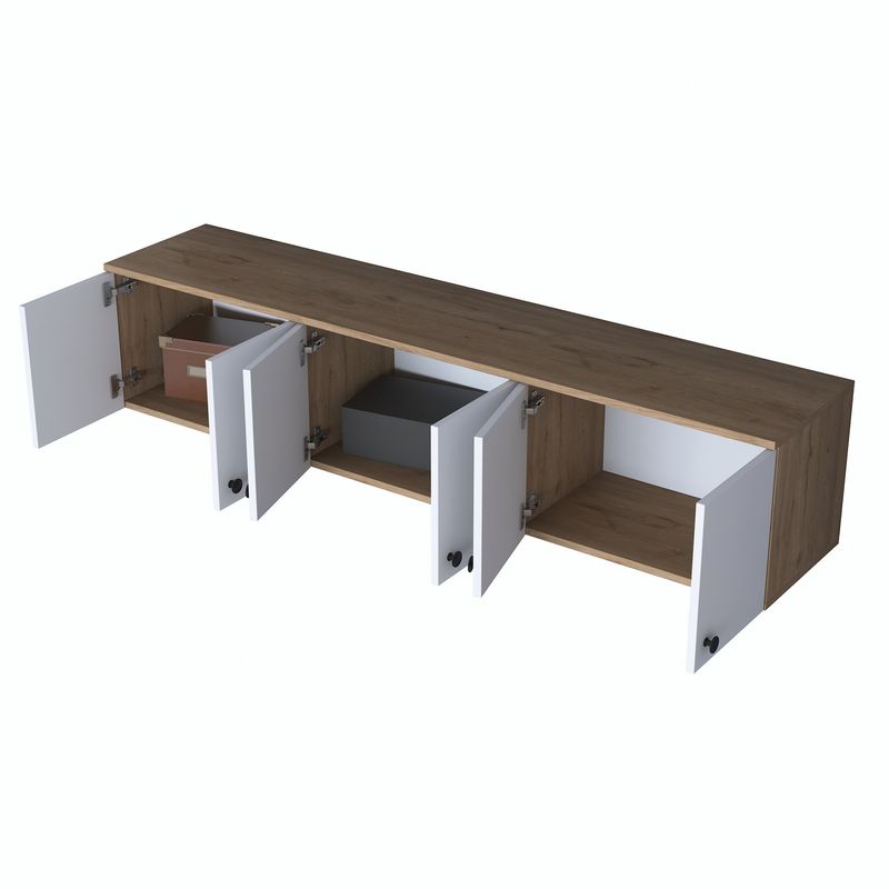 Casa si Gradina - Mobilier - Comode si corpuri - Corpuri bucatarie - Dulap multifunctional, Hanah Home, pal melaminat, nuc si alb, 179.6x43.6x37.5 cm - Infinity.ro