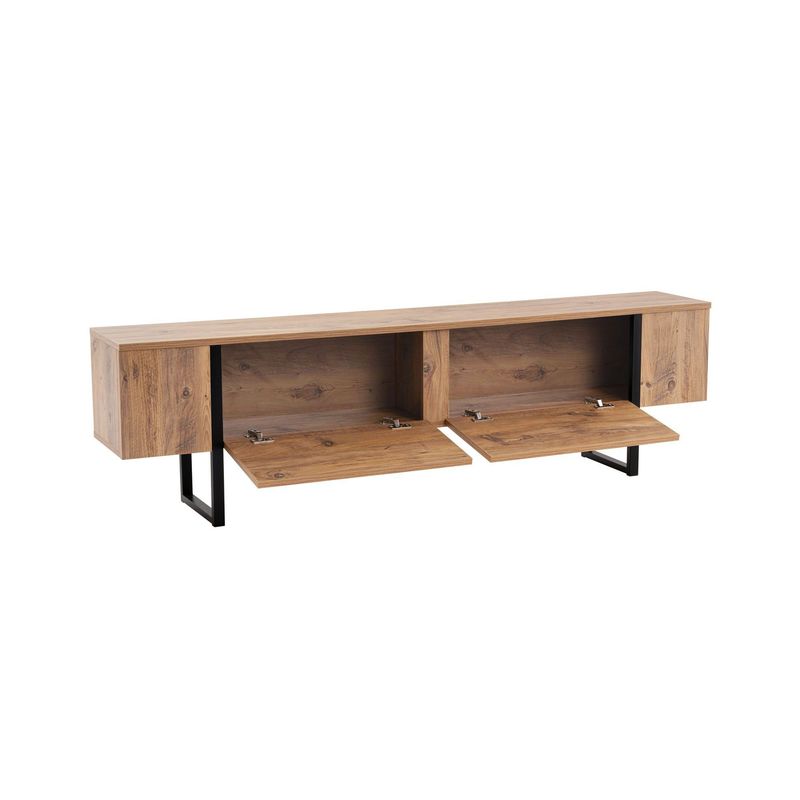 Casa si Gradina - Mobilier - Comode si corpuri - Comode - Comoda tv, Hanah Home, pal melaminat, pin atlantic si negru, 180x45x30 cm - Infinity.ro