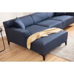 Casa si Gradina - Mobilier - Canapele si coltare - Coltare - Coltar, Hanah Home, lemn fag si pal, albastru, 145x250x77 cm - Infinity.ro