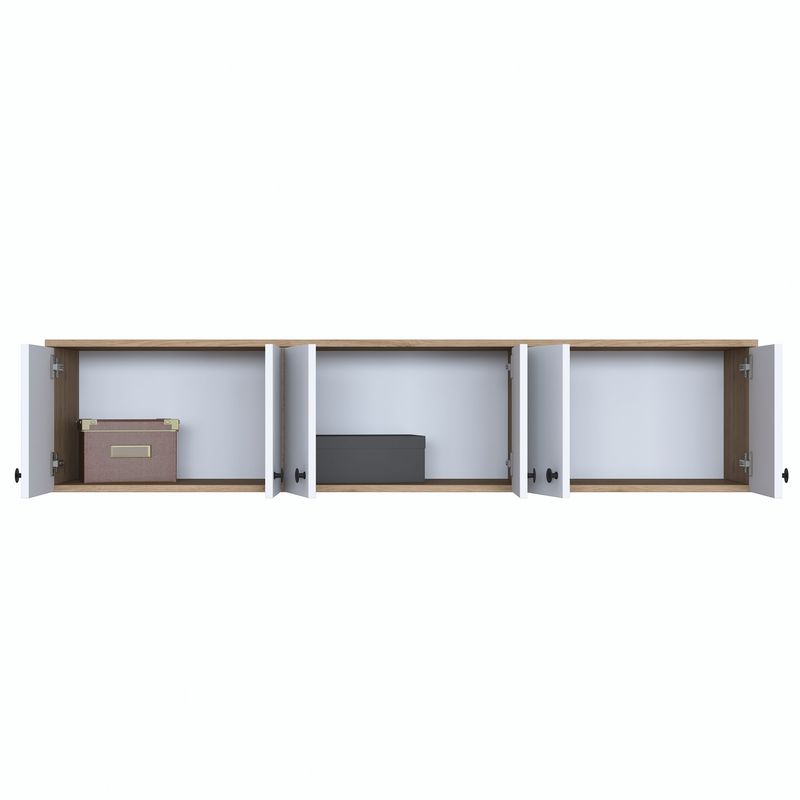 Casa si Gradina - Mobilier - Comode si corpuri - Corpuri bucatarie - Dulap multifunctional, Hanah Home, pal melaminat, nuc si alb, 179.6x43.6x37.5 cm - Infinity.ro
