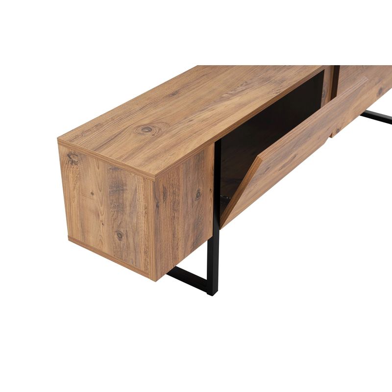 Casa si Gradina - Mobilier - Comode si corpuri - Comode - Comoda tv, Hanah Home, pal melaminat, pin atlantic si negru, 180x45x30 cm - Infinity.ro
