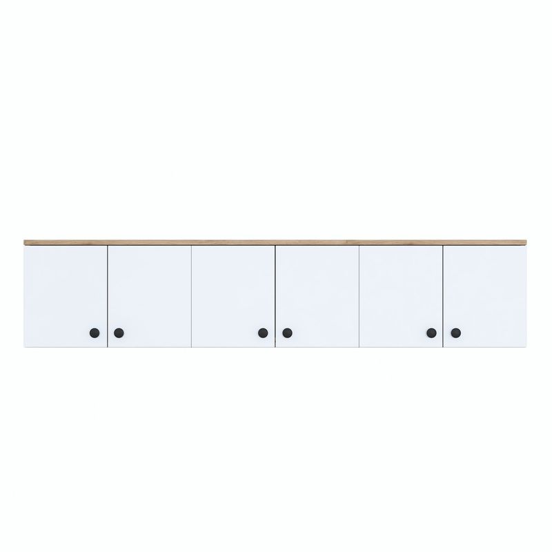 Casa si Gradina - Mobilier - Comode si corpuri - Corpuri bucatarie - Dulap multifunctional, Hanah Home, pal melaminat, nuc si alb, 179.6x43.6x37.5 cm - Infinity.ro