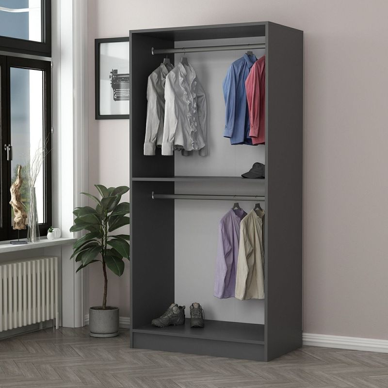 Casa si Gradina - Mobilier - Dulapuri si sifoniere - Sifoniere - Sifonier, Hanah Home, pal melaminat, antracit, 90x52x210 cm - Infinity.ro