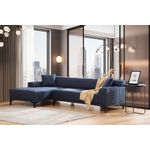 Casa si Gradina - Mobilier - Canapele si coltare - Coltare - Coltar, Hanah Home, lemn fag si pal, albastru, 145x250x77 cm - Infinity.ro
