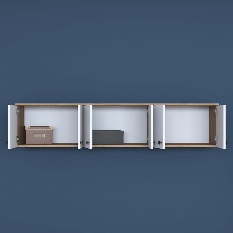 Casa si Gradina - Mobilier - Comode si corpuri - Corpuri bucatarie - Dulap multifunctional, Hanah Home, pal melaminat, nuc si alb, 179.6x43.6x37.5 cm - Infinity.ro
