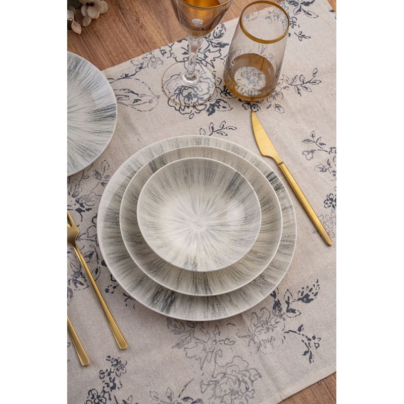 Casa si Gradina - Bucatarie si vesela - Vesela si tacamuri - Servicii de masa - Set de masa 24 piese, Hermia, portelan, multicolor, lavabil in masina de spalat vase, sigur pentru microunde - Infinity.ro