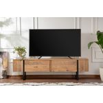 Casa si Gradina - Mobilier - Comode si corpuri - Comode - Comoda tv, Hanah Home, pal melaminat, pin atlantic si negru, 180x45x30 cm - Infinity.ro