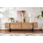 Casa si Gradina - Mobilier - Comode si corpuri - Comode - Comoda tv, Hanah Home, pal melaminat, pin atlantic si negru, 180x45x30 cm - Infinity.ro