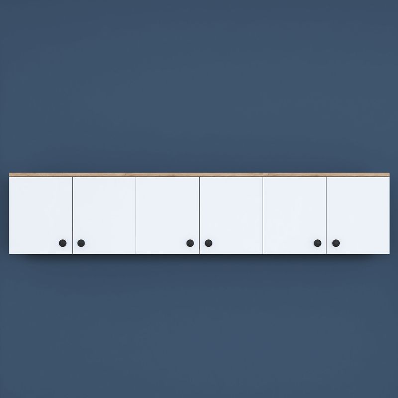 Casa si Gradina - Mobilier - Comode si corpuri - Corpuri bucatarie - Dulap multifunctional, Hanah Home, pal melaminat, nuc si alb, 179.6x43.6x37.5 cm - Infinity.ro