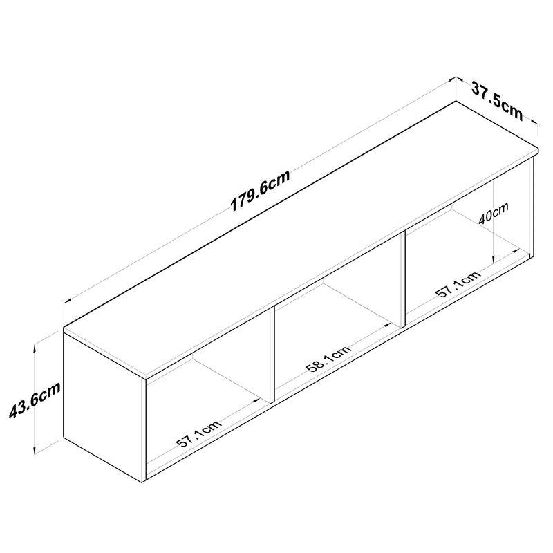 Casa si Gradina - Mobilier - Comode si corpuri - Corpuri bucatarie - Dulap multifunctional, Hanah Home, pal melaminat, nuc si alb, 179.6x43.6x37.5 cm - Infinity.ro