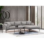 Casa si Gradina - Mobilier - Canapele si coltare - Coltare - Coltar, Hanah Home, lemn fag si pal, gri, 255x150x90 cm, 560ARE1172 - Infinity.ro