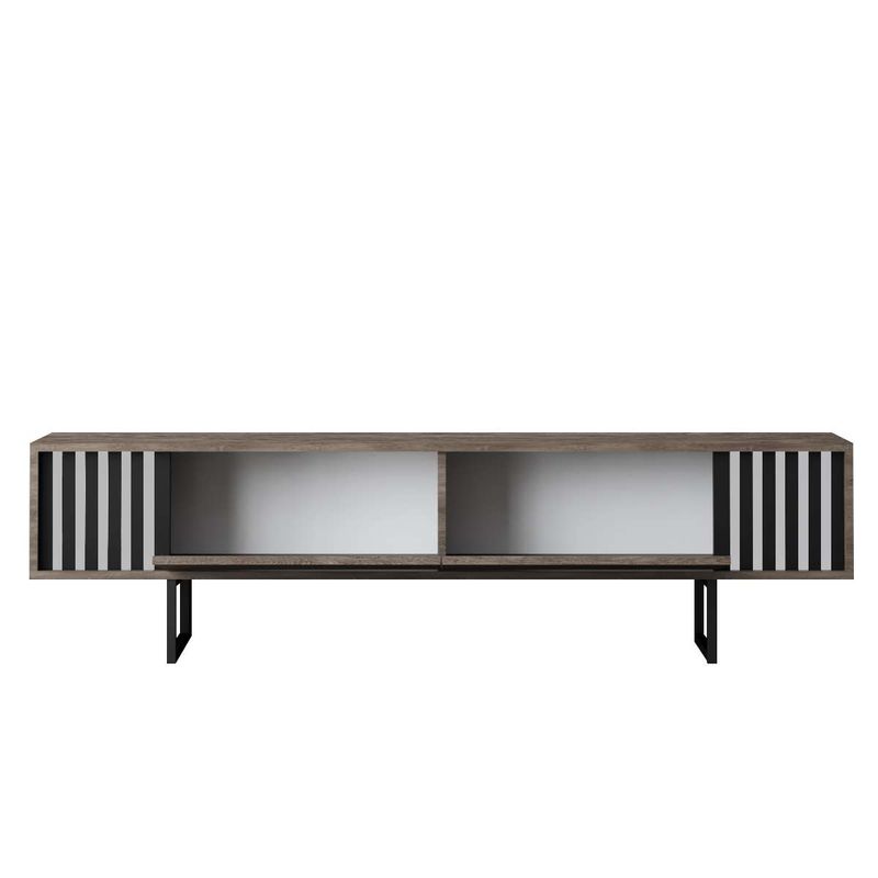 Casa si Gradina - Mobilier - Comode si corpuri - Comode - Comoda tv, Hanah Home, pal melaminat, nuc si negru, 180x30x48 cm, 618BLY1280 - Infinity.ro