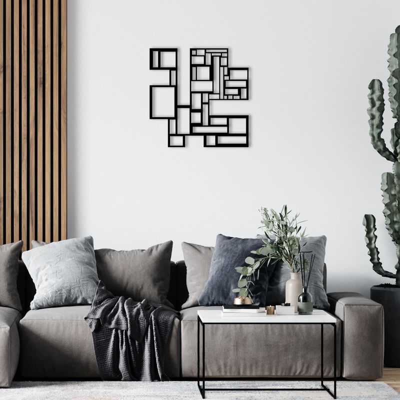 Casa si Gradina - Decoratiuni - Decoratiuni perete - Decoratiune de perete, Wallxpert, metal, negru, 50x50 cm, 279ENZ1182 - Infinity.ro
