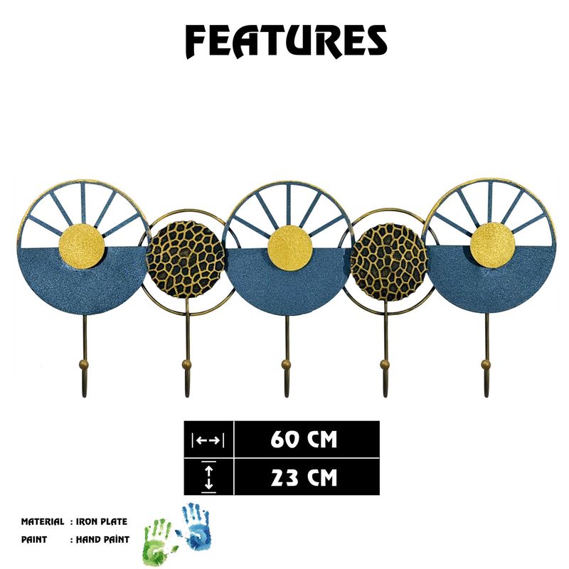 Casa si Gradina - Mobilier - Organizare si depozitare - Cuiere - Cuiere de perete, Wallxpert, metal, multicolor, 60x23 cm - Infinity.ro