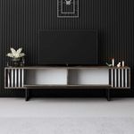 Casa si Gradina - Mobilier - Comode si corpuri - Comode - Comoda tv, Hanah Home, pal melaminat, nuc si negru, 180x30x48 cm, 618BLY1280 - Infinity.ro