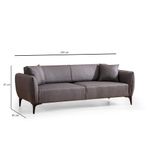 Casa si Gradina - Mobilier - Canapele si coltare - Canapele - Canapea 3 locuri, Atelier Del Sofa, lemn fag si pal, gri inchis, 220x95x67 cm - Infinity.ro