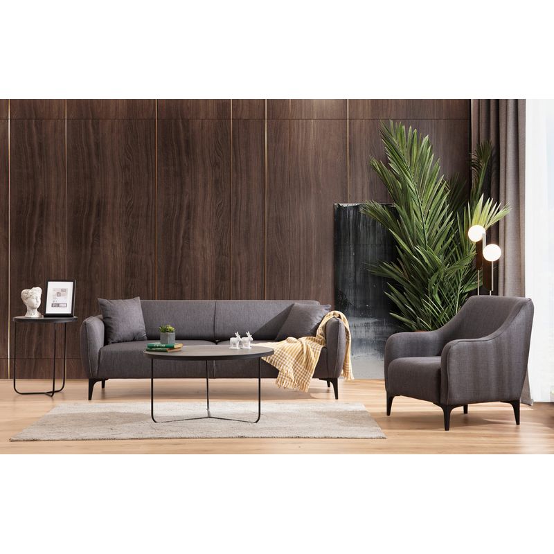 Casa si Gradina - Mobilier - Canapele si coltare - Canapele - Canapea 3 locuri, Atelier Del Sofa, lemn fag si pal, gri inchis, 220x95x67 cm - Infinity.ro