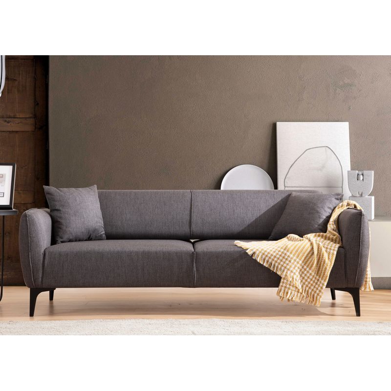 Casa si Gradina - Mobilier - Canapele si coltare - Canapele - Canapea 3 locuri, Atelier Del Sofa, lemn fag si pal, gri inchis, 220x95x67 cm - Infinity.ro