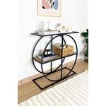 Casa si Gradina - Mobilier - Comode si corpuri - Console - Consola, Hanah Home, pal melaminat, pin atlantic, sticla transparenta, 80x30x83 cm - Infinity.ro