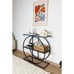Casa si Gradina - Mobilier - Comode si corpuri - Console - Consola, Hanah Home, pal melaminat, pin atlantic, sticla transparenta, 80x30x83 cm - Infinity.ro