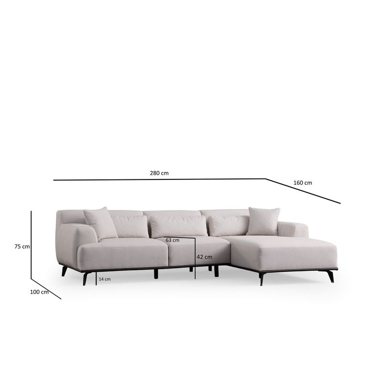 Casa si Gradina - Mobilier - Canapele si coltare - Coltare - Coltar, Atelier Del Sofa, poliester, alb, 280x160 cm - Infinity.ro