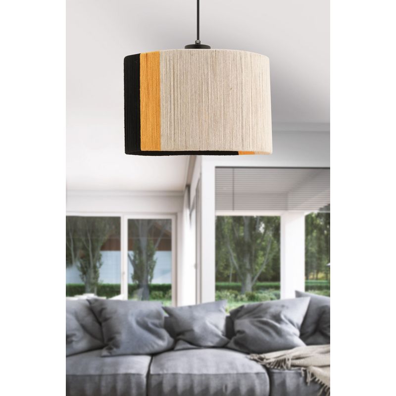 Casa si Gradina - Corpuri si surse de iluminat - Lustre si pendule - Candelabru, Opviq, metal, capac iuta, alb galben negru, 30x30x65 cm - Infinity.ro