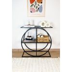 Casa si Gradina - Mobilier - Comode si corpuri - Console - Consola, Hanah Home, pal melaminat, pin atlantic, sticla transparenta, 80x30x83 cm - Infinity.ro