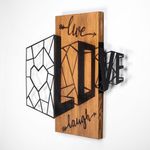 Casa si Gradina - Decoratiuni - Decoratiuni perete - Accesoriu decorativ de perete, Wallxpert, lemn si metal, nuc, negru, 68x58 cm - Infinity.ro