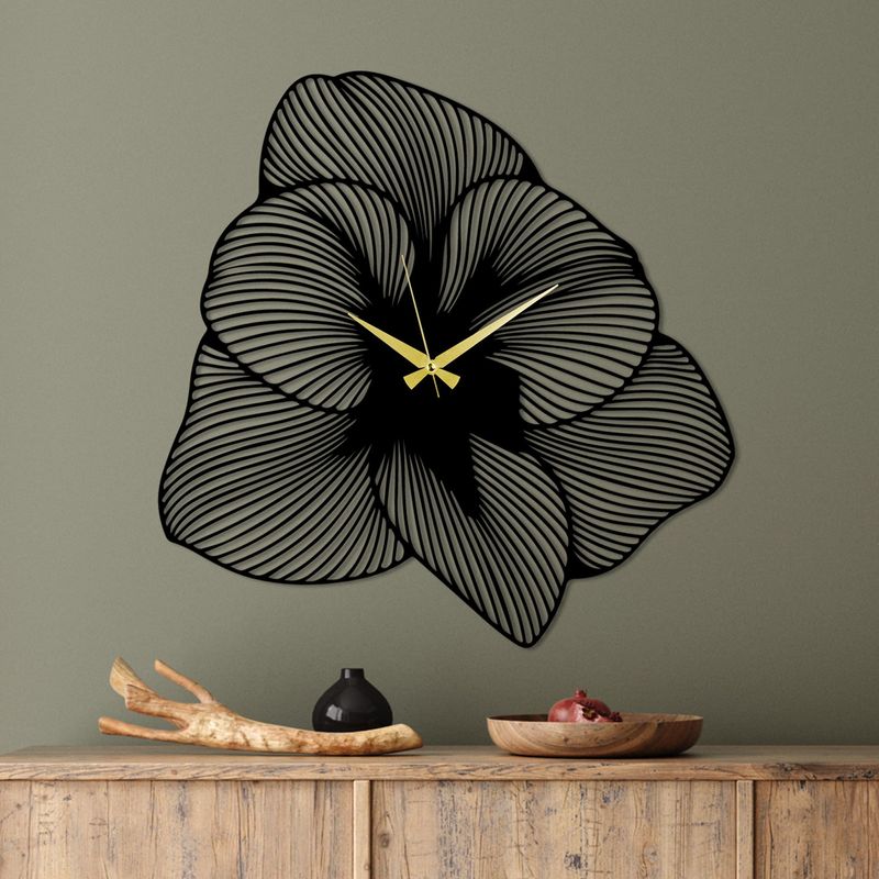 Casa si Gradina - Decoratiuni - Ceasuri - Ceas de perete decorativ, Wallxpert, metal, negru, 70x70 cm, 891TNL3635 - Infinity.ro