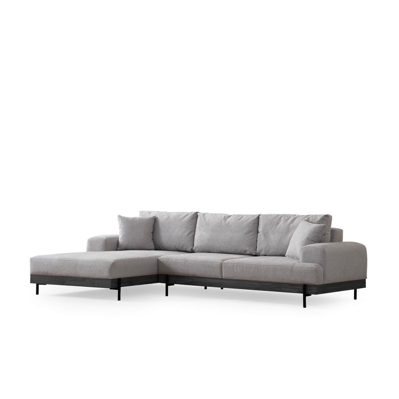 Casa si Gradina - Mobilier - Canapele si coltare - Coltare - Coltar, Hanah Home, lemn fag si pal, gri, 170x280x98 cm, 560ARE2133 - Infinity.ro