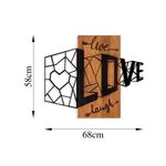 Casa si Gradina - Decoratiuni - Decoratiuni perete - Accesoriu decorativ de perete, Wallxpert, lemn si metal, nuc, negru, 68x58 cm - Infinity.ro