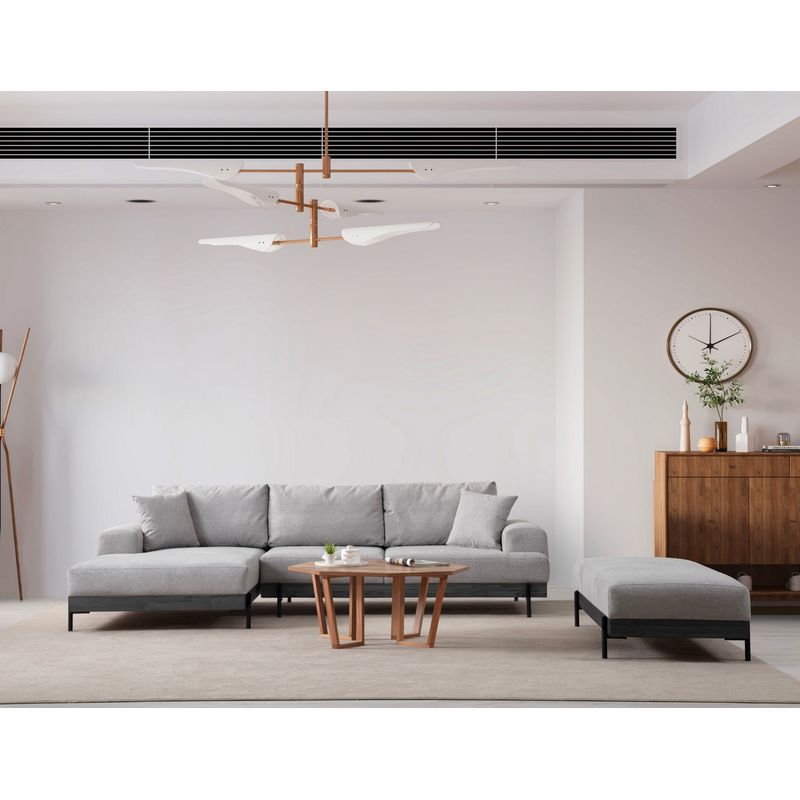 Casa si Gradina - Mobilier - Canapele si coltare - Coltare - Coltar, Hanah Home, lemn fag si pal, gri, 170x280x98 cm, 560ARE2133 - Infinity.ro