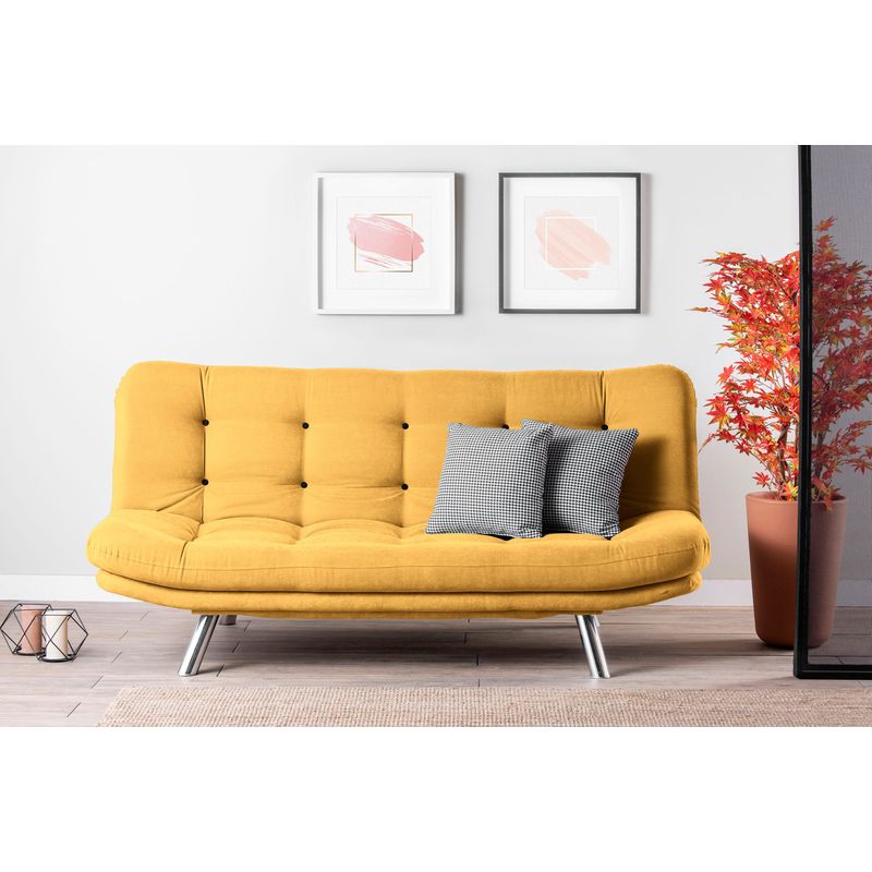 Casa si Gradina - Mobilier - Canapele si coltare - Canapele - Canapea extensibila, Atelier Del Sofa, metal, mustar, 200x95x105 cm - Infinity.ro