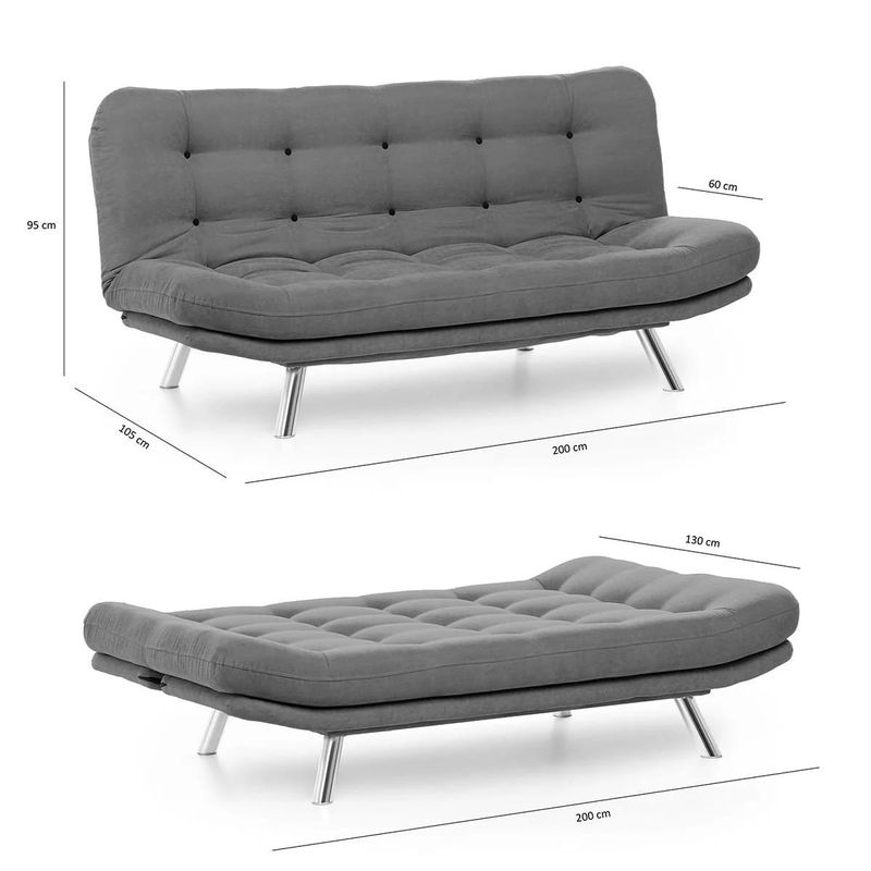 Casa si Gradina - Mobilier - Canapele si coltare - Canapele - Canapea extensibila, Atelier Del Sofa, metal, mustar, 200x95x105 cm - Infinity.ro