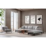 Casa si Gradina - Mobilier - Canapele si coltare - Coltare - Coltar, Hanah Home, lemn fag si pal, gri, 170x280x98 cm, 560ARE2133 - Infinity.ro