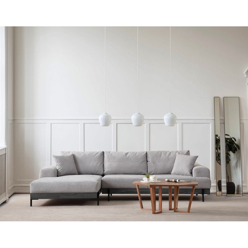 Casa si Gradina - Mobilier - Canapele si coltare - Coltare - Coltar, Hanah Home, lemn fag si pal, gri, 170x280x98 cm, 560ARE2133 - Infinity.ro
