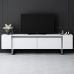 Casa si Gradina - Mobilier - Comode si corpuri - Comode - Comoda tv, Hanah Home, pal melaminat, alb argintiu, 180x50x30 cm - Infinity.ro