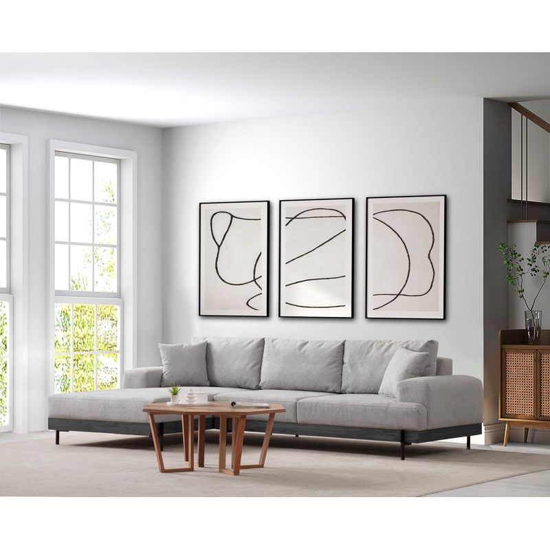 Casa si Gradina - Mobilier - Canapele si coltare - Coltare - Coltar, Hanah Home, lemn fag si pal, gri, 170x280x98 cm, 560ARE2133 - Infinity.ro